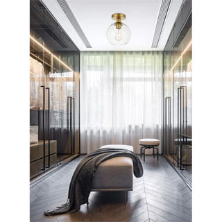 Baxter 1 Light Flush Mount in Brass with Clear Glass