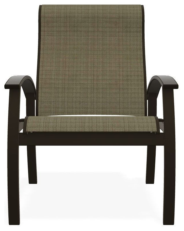 Belle Isle Sling Adjustable Outdoor Dining Chair, Elevation Stone/Beachwood