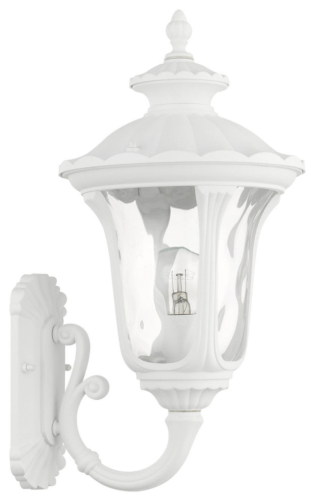 Textured White Traditional, Victorian, Sculptural, Outdoor Wall Lantern