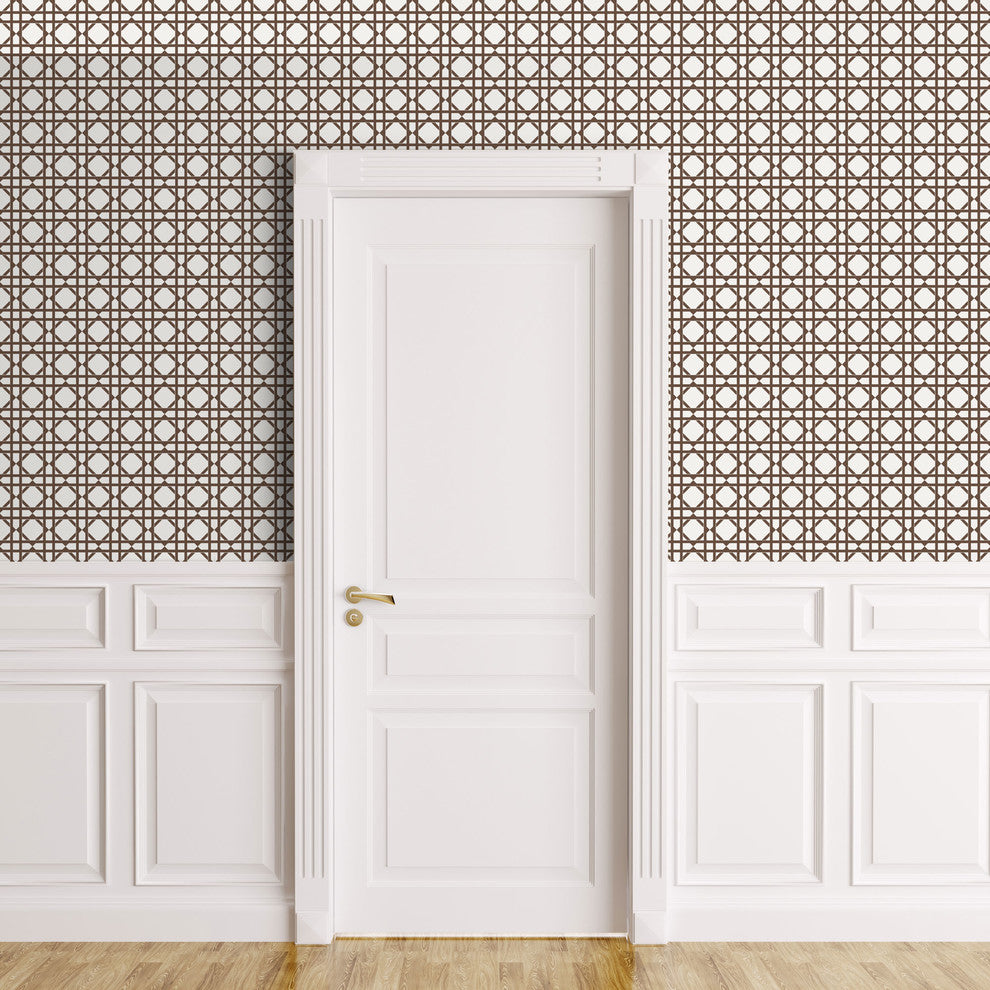 Geometric Peel and Stick Peel and Stick Vinyl Wallpaper , Brown, 24"w X 60"h