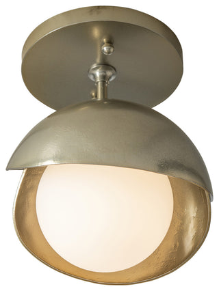 Brooklyn 1-Light Double Shade Semi-Flush, Modern Brass, Modern Brass Accents