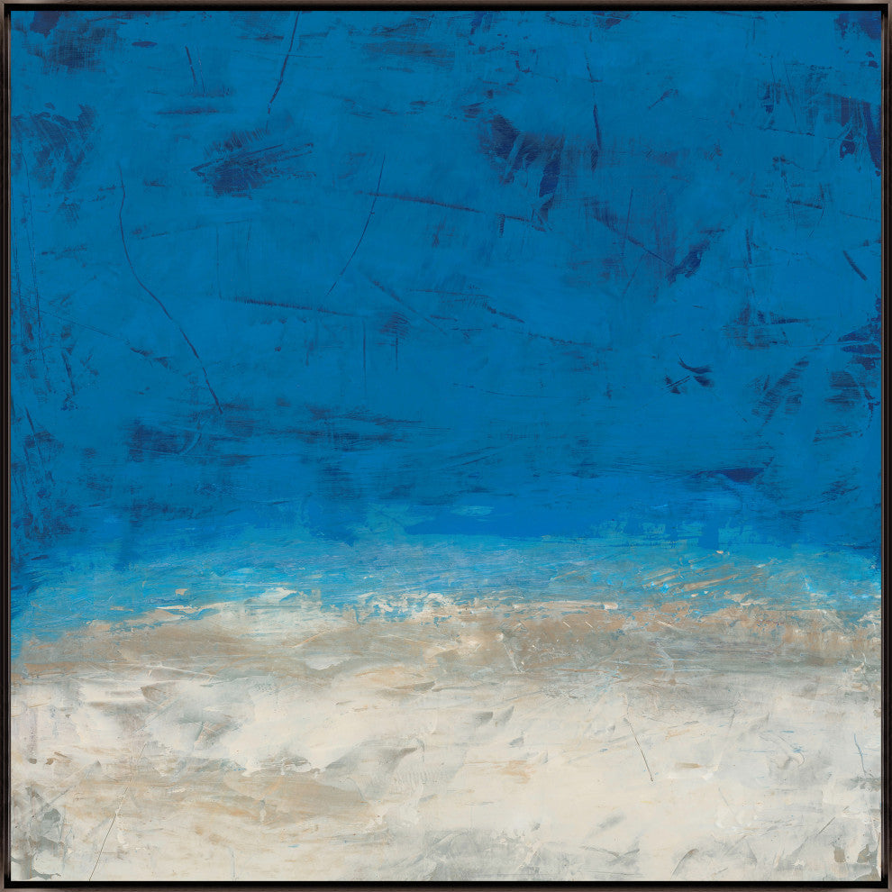 24x24 Le Bleu, Framed Artwork, Espresso