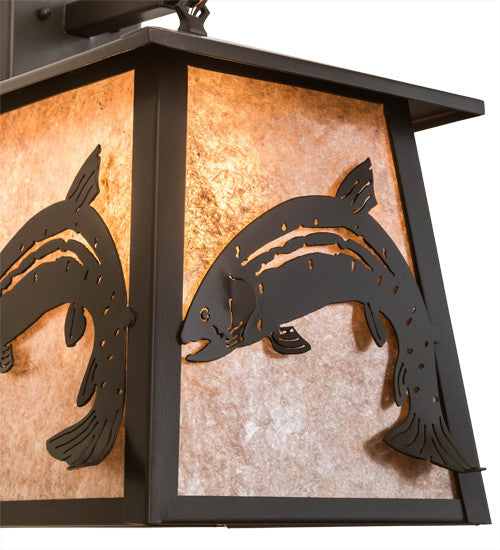 15 Wide Stillwater Leaping Trout Hanging Wall Sconce