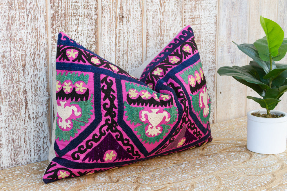 Guli Nurata Suzani Lumbar Pillow