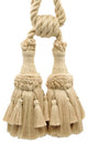 Set of 4 / Shell Beige / Double Tassel Tieback / 6" Tassel, 30" Spread / Style