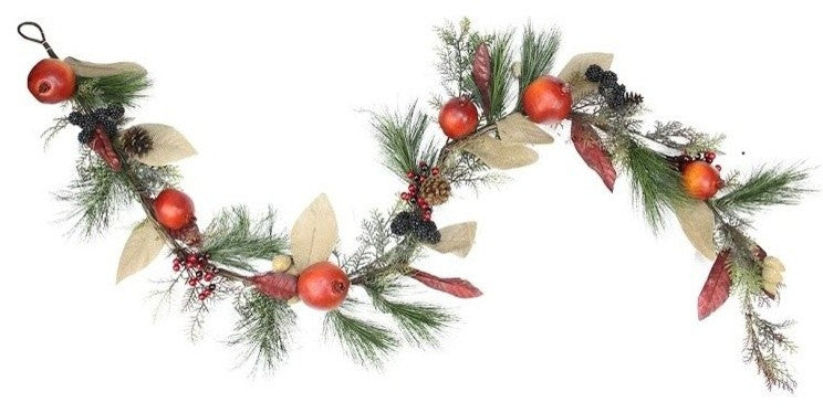 6'' x 10" Autumn Harvest Mixed Pine Berry and Nut Thanksgiving Fall Garland
