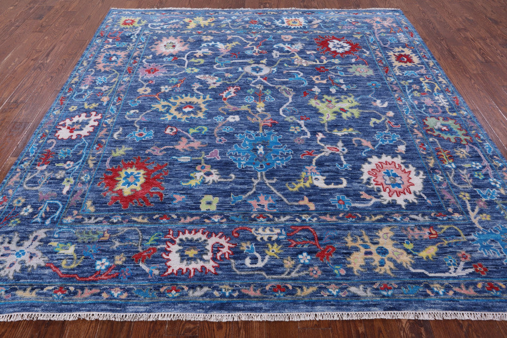 9' Square Turkish Oushak Hand Knotted Wool Rug - Q13363