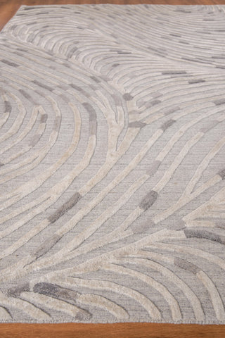 Overture Handmade Hand Loomed Wool and Bamboo Silk Gray Area Rug