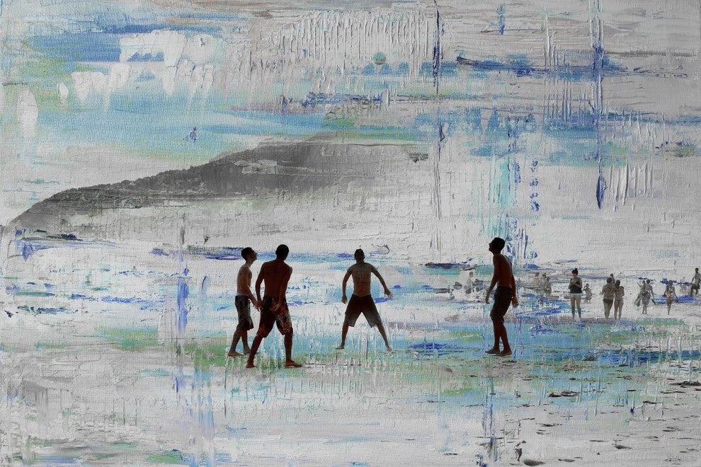 "Sand Games" Painting Print on Wrapped Canvas, 45"x30"