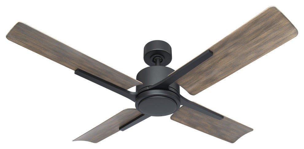 Cervantes 4-Blade Smart Ceiling Fan 56" Matte Black Dark Walnut, 2700K LED Kit
