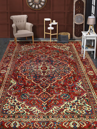 Fine Vintage Distressed Marly Red/Ivory Rug, 8'2 x 12'0