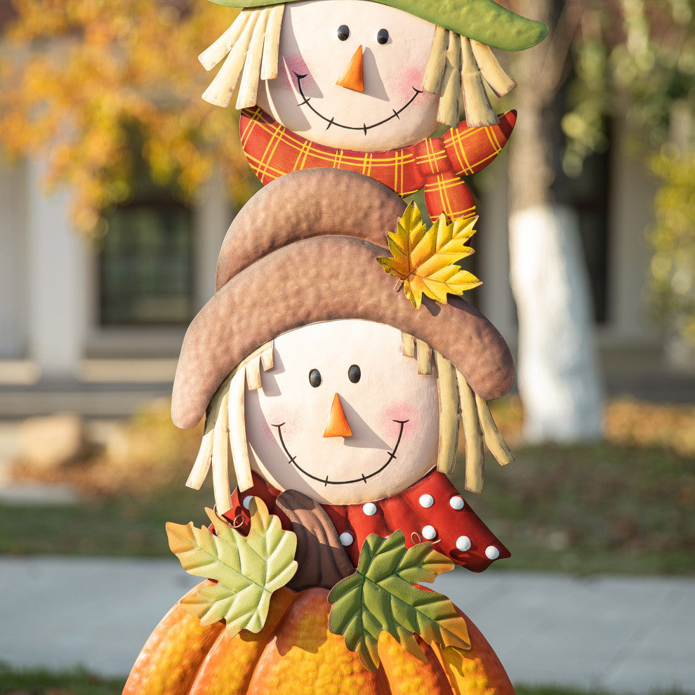 46"H Fall Stacked Scarecrow Yard Stake