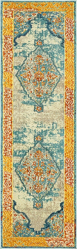 Unique Loom Blue Da Vinci Vita 2' 0 x 6' 7 Runner Rug