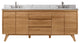 Avanity Coventry 73" Bath Vanity Combo, Natural Teak Finish, Carrara White Marble Top