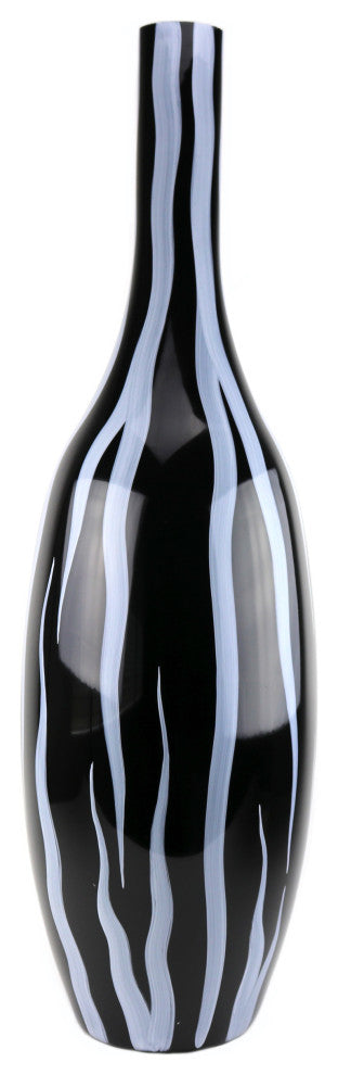 Zebra Vase, White Black