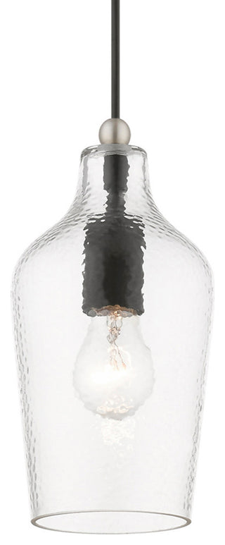 Avery 1 Light Black With Brushed Nickel Accent Mini Pendant