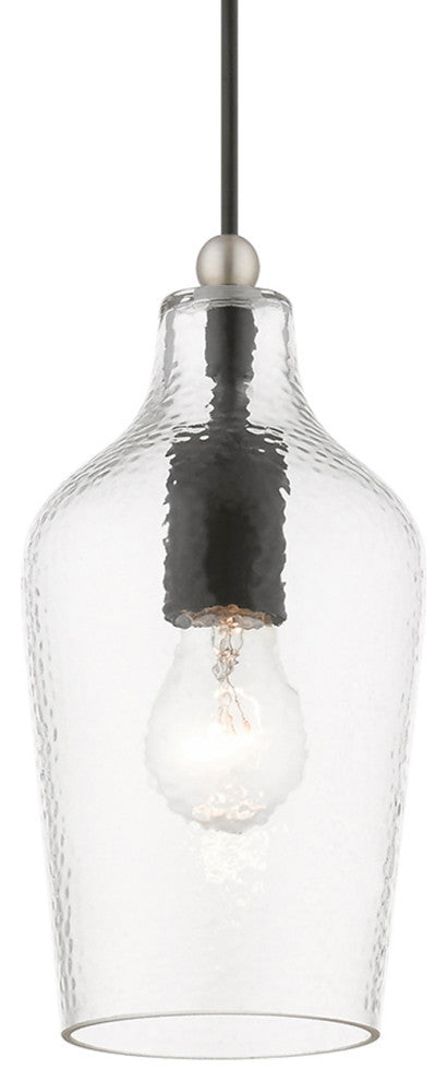 Avery 1 Light Black With Brushed Nickel Accent Mini Pendant