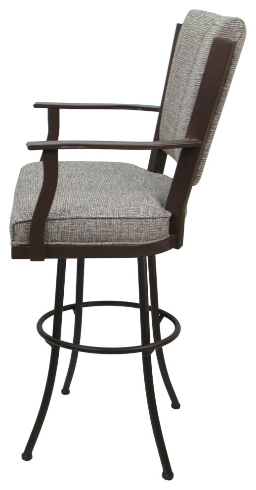 Montana Extra Tall 34", 35" Metal Bar Stool Noam Base, Jetty June Brown, 34"