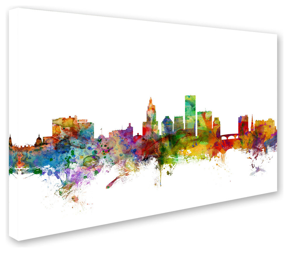 "Providence, Rhode Island Skyline" Canvas Art by Michael Tompsett