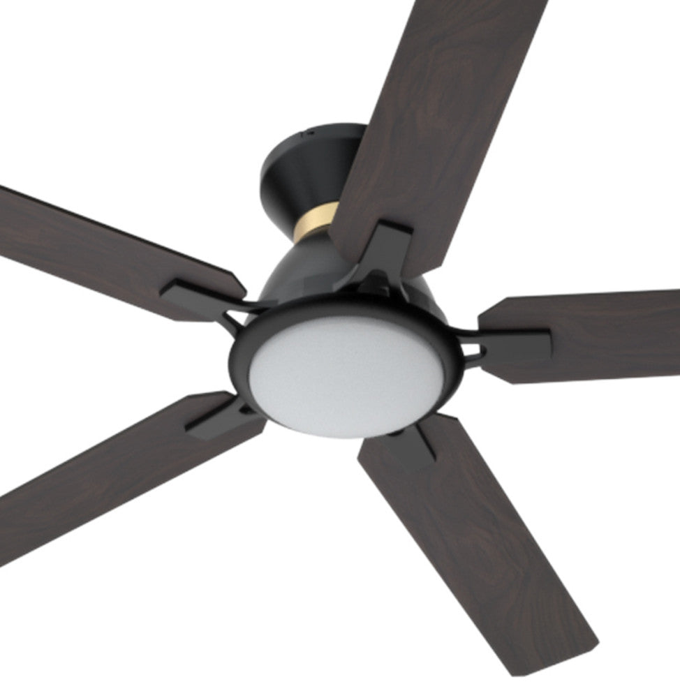 CARRO Flush Mount Ceiling Fan With Dim LED Light and Remote Smart 52" 5-Blade, Reversible Blade