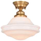 Huntley 12" 1 Light Semi-Flush Natural Brass