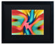 ''Pink And Blue Owl'' Matted Framed Art, Black Frame, Black Matte, 20x16