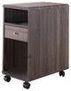 Elegant Chairside Table With Display Shelves And Drawer, Gray