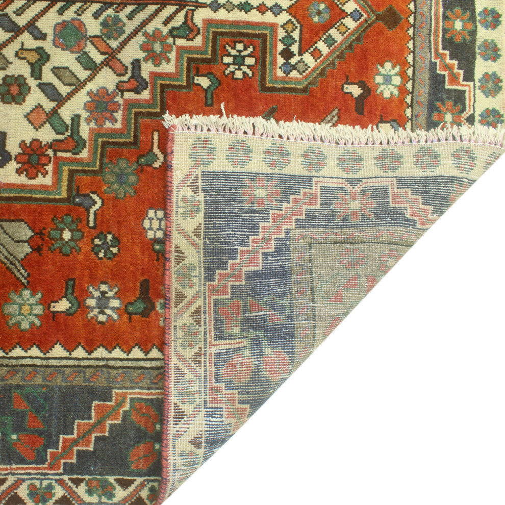 Fine Vintage Distressed Tarek Rust/Gray Runner, 4'10x9'7