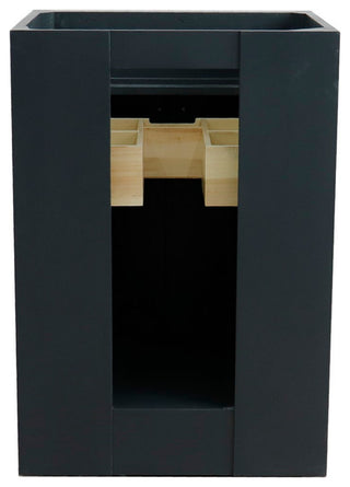 25" Single Sink Vanity, Dark Gray Finish With White Carrara Marble