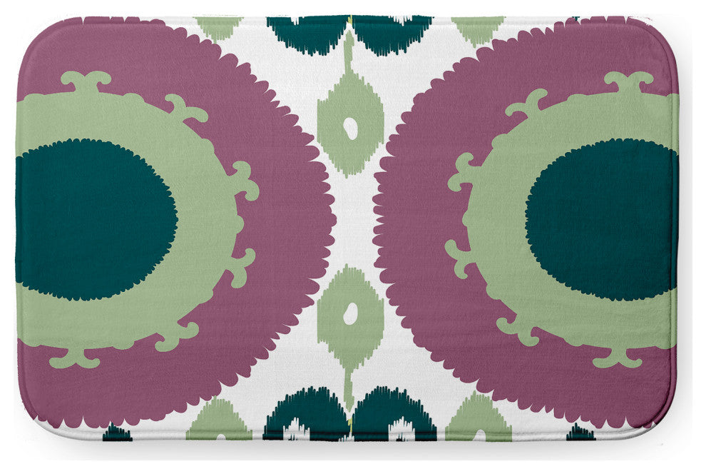 24" x 17" Boho Bathmat, Green