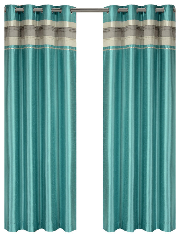 Milan Blackout Multilayer Energy-Saving Curtain, Blue, 108"x108", Set of 2