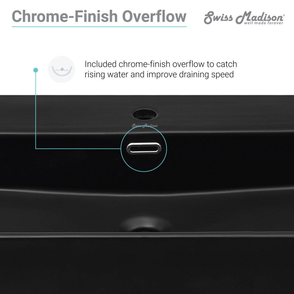 Claire 40" Ceramic Console Sink Matte Black Basin Gold Legs