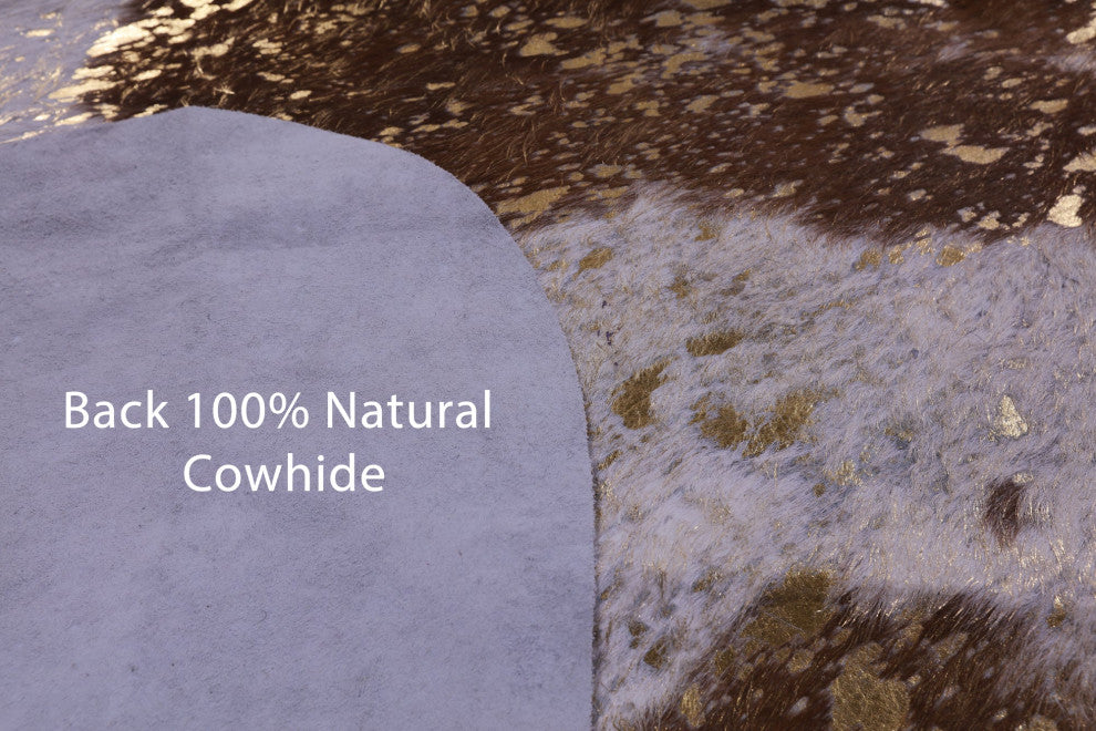 Gold Metallic Cowhide Rug 6' 9" X 6' 4" C2163