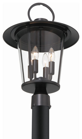 Andover 4-Light Matte Black Outdoor Lantern Post