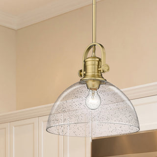 Golden Lighting 3118-L SD Hines 1 Light 13-1/2"W Pendant - Brushed Champagne