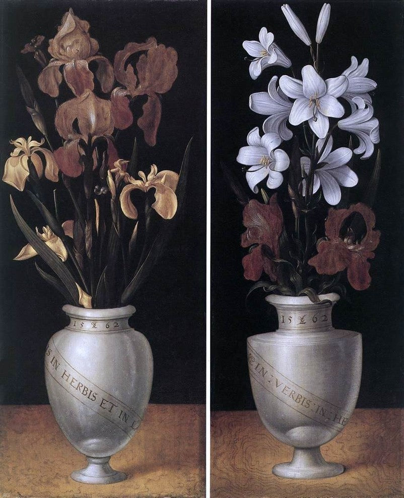 The Younger Ludger Tom Ring Vases of Flowers, Gallery Wrapped Canvas, 20"x25"