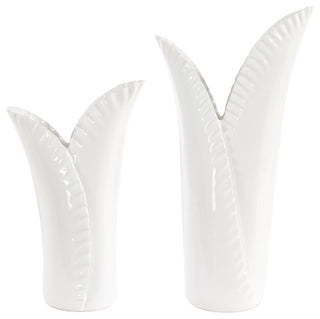 Uttermost Leafscape White Vases Set of 2