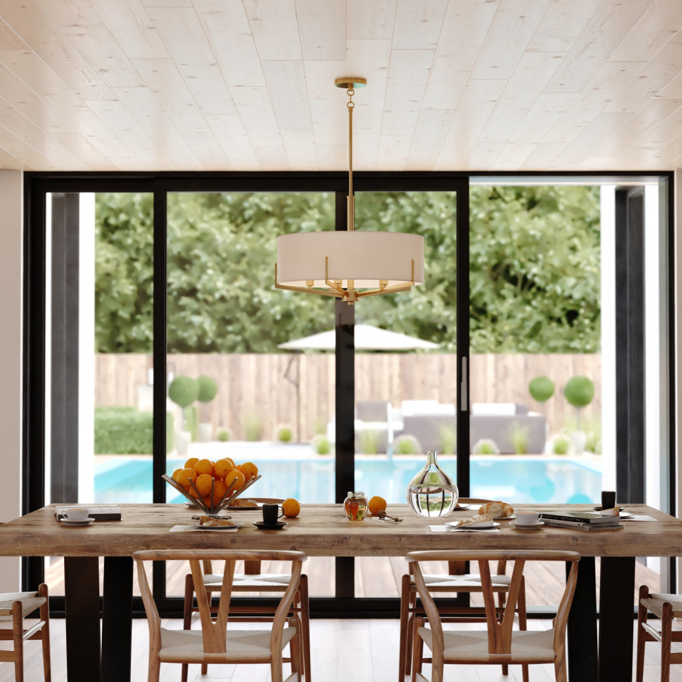 Vaxcel Lighting H0273 Surrey 5 Light 22"W Drum Chandelier - Natural Brass