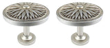 Large Starburst Holdback Medallion, Pewter, Set of 2