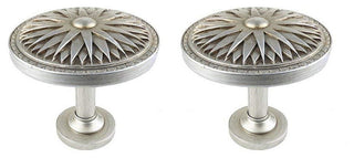 Large Starburst Holdback Medallion, Pewter, Set of 2