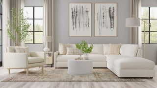 Krissa 30" Round Mango Wood Coffee Table, Whitewash