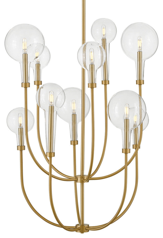 Hinkley Alchemy Chandelier, Lacquered Brass, 10 Light