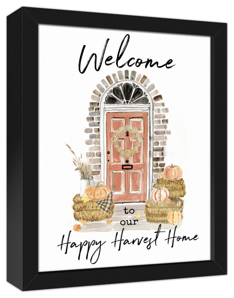 Harvest Door Step 12.73 x 15.73 Black Framed Canvas