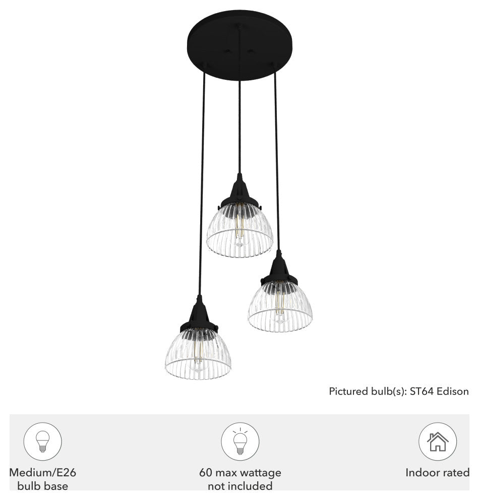 Cypress Grove Natural Iron 3 Light Round Cluster Ceiling Light Fixture