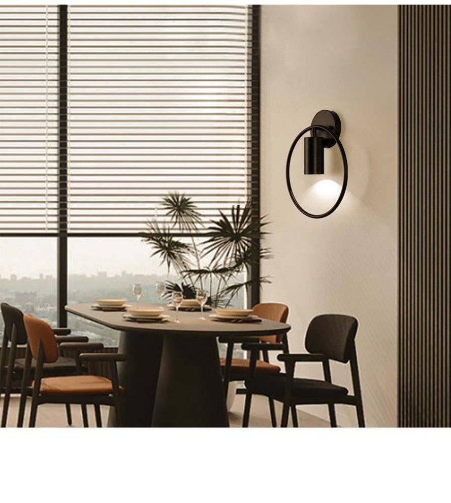 Modern room decor wall sconce black circle wall decor lamp