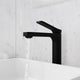 1-Handle Bathroom Vessel Sink Faucet, Matte Black and Chrome