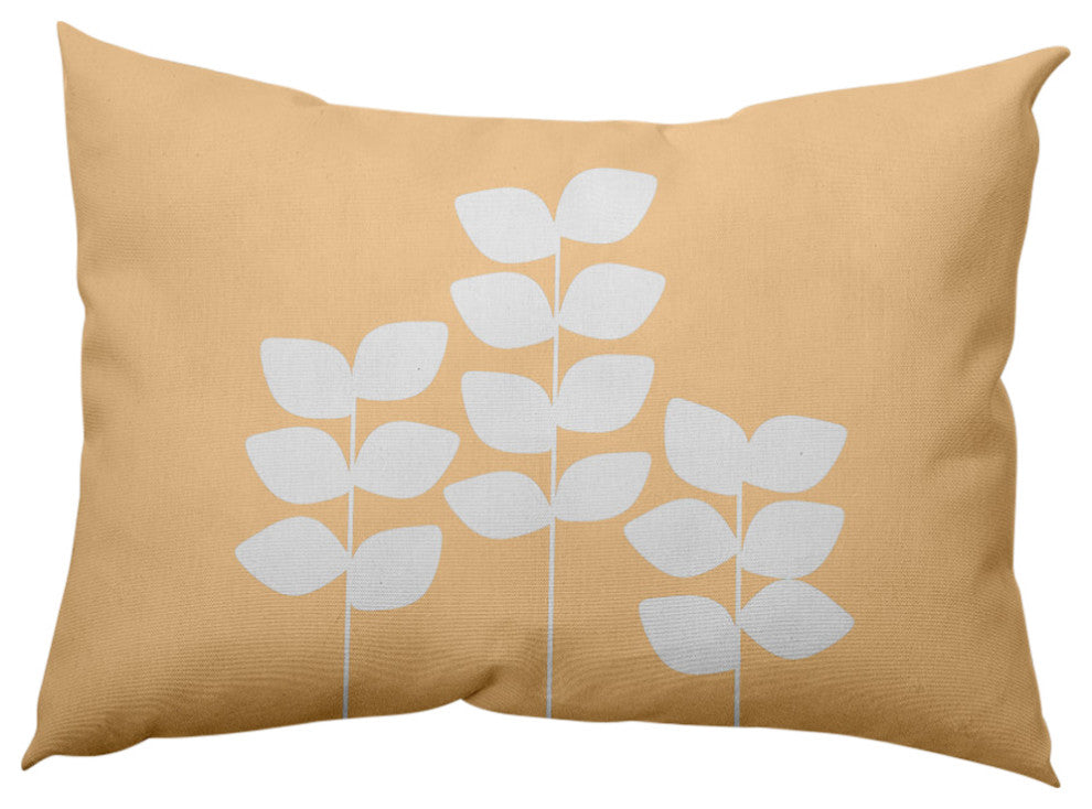 Simple Stems Decorative Throw Pillow, Yellow, 14"x20"