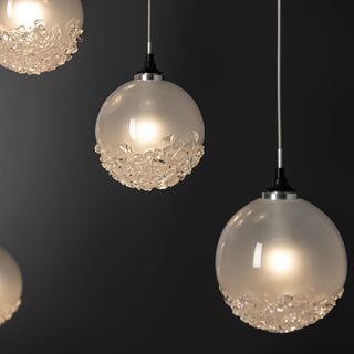 Fritz Globe 10-Light Pendant - Black - Frosted Glass - Standard