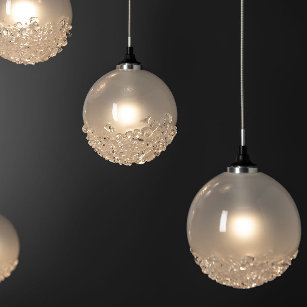 Fritz Globe 10-Light Pendant - Black - Frosted Glass - Standard