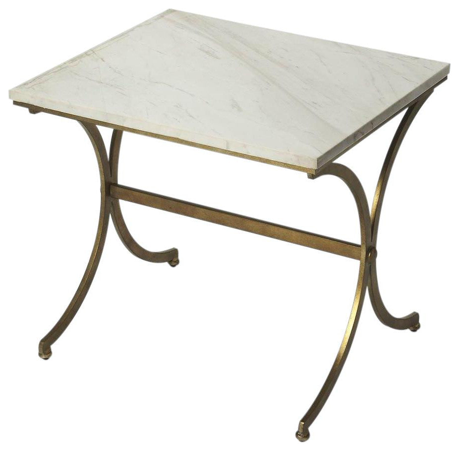 Contemporary Pamina Travertine End Table